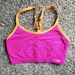 Champion Hot Pink Zebra Print Sports Bra M